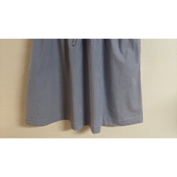 Women's J. Crew Factory Collared Mini Dress Blue Pin Striped Cotton SZ 10 - Picture 8 of 15